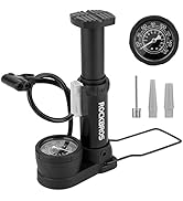 ROCKBROS Bike Pump with Gauge Bicycle Tire Pump Presta&amp;Schrader Valve Bike Tire Pump Foot Activat...