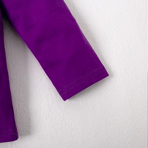 LYSMuch Toddler Baby Girl Long Sleeve Collar Shirt Peter Pan Blouse Lace Undershirt Top Solid Color Clothes(2-3T,Deep Purple)4