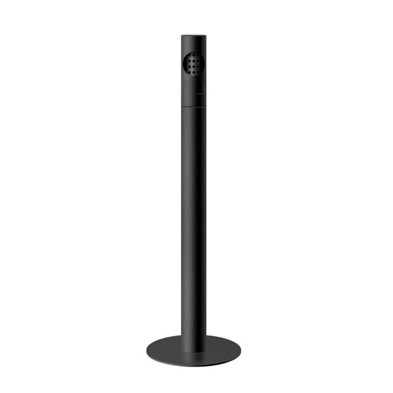 Stand ashtray Round Stainless Steel Baked Enamel Ash Pillar, Hotel Lobby Cigarette Butt Collection Column Pillar(Black)