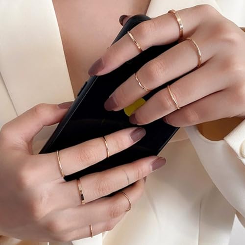 Kprusoian Simple Knuckle Rings Set for Women,Vintage Stackable Joint Finger Midi Rings Dainty Cute Rings Pack Festival Jewelry (Gold): Clothing, Shoes & Jewelry - view 3