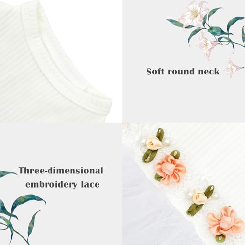 Image of CuteBone White Tulle Skirt Dog Wedding Bridesmaid Dress for Puppy with Lace Trim at Waist - Comfortable, Stylish, and Perfect for Special Occasions HBQ05XS