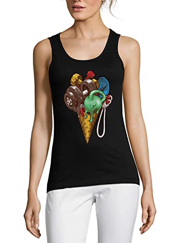 T-shirt débardeur de sport coton noir femme vêtement de musculation original
