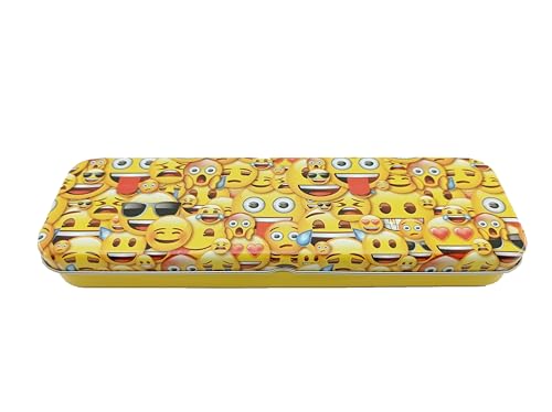 TBQ Estuche metalico Escolar Rectangular emoticonos para Estudiantes, niños, Instituto o Colegio, de una Capa