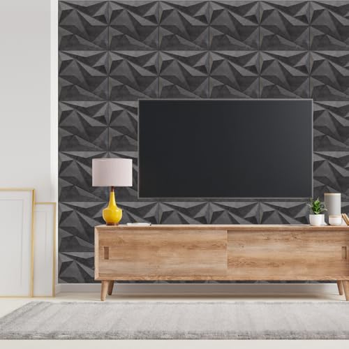 Image of Kayra Decor 3D PVC Wall Panel - Alps Design Nexa Gray Color 19.7 inch x 19.7 inch (Pack of 12) - Covers 32.34 Sq. Ft.