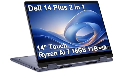 Image of Dell 14 Plus (Next Gen Inspiron 7440) 2-in-1 AI Laptop (14 inch FHD+ Touch, AMD Ryzen AI 7 350 (> Intel Ultra 7 255U), 16GB DDR5, 1TB SSD), Copilot+ PC, Backlit, FP, 1080P Webcam, Wi-Fi 7, Win 11 Home