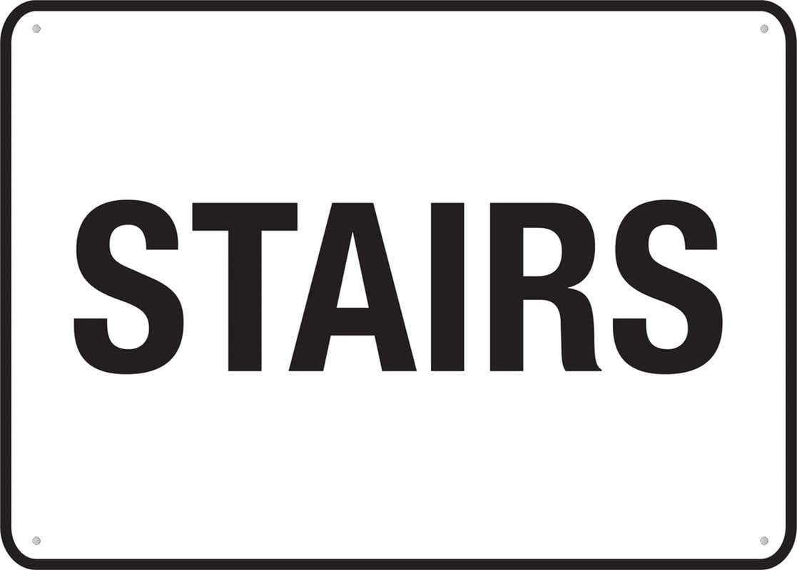 Stair Indicator Sign, 8x12 Inch Rust-Free Aluminum Outdoor Sign for Home, Business, Yard Areas