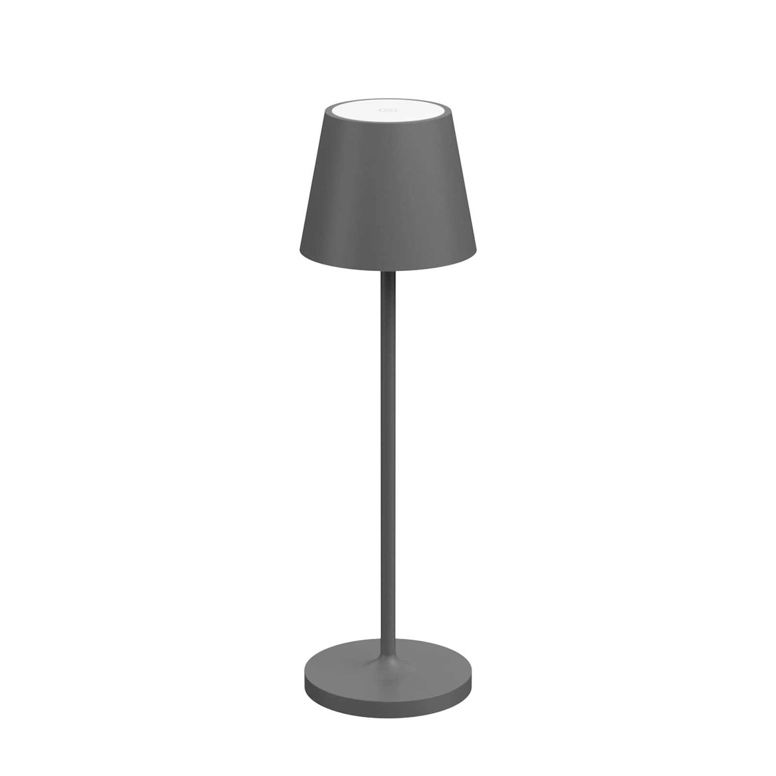 K-Bright 240lm Lampada LED Dimmerabile da tavolo in alluminio, IP54，4000K Ricaricabile Per interni/esterni Lampada da tavolo con base di ricarica a contatto (grigio scuro)