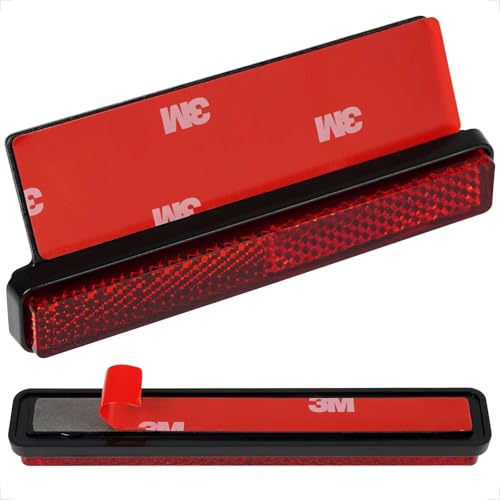 evermotor Catadioptrico Moto Homologado, 2 Piezas 108 mm Reflector con 1x Soporte de Aluminio de 150°, Motocicleta Mini Reflectante Trasero Ojo de Gato