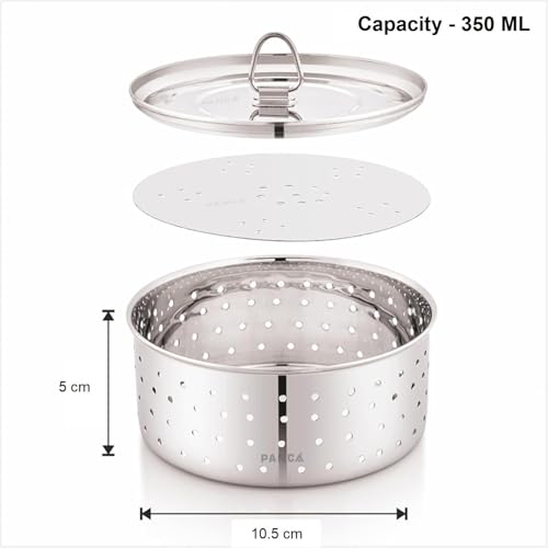 Image of Expresso Paneer Maker Steel - Paneer Maker Mould Press with Round Strainer | Stainless Steel Paneer and Tofu Making Machine | Fresh Paneer /Tofu /Sprout Press Mould for Kitchen Use (350 ML)