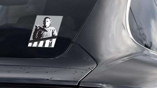 Image of Elektroplate Michael Myers Slasher Iconic Scenes Dynamic Car Decal Set of 5 | Officially Licensed Halloween, Weatherproof Automotive Grade Horror Movie Vinyl Sticker for Water Bottle, Laptop & More