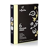 Brilliant Bee - 6 Pack of Liquid Chalk Markers - (2) Black, (2) White, (1) Silver, (1) Gold -...