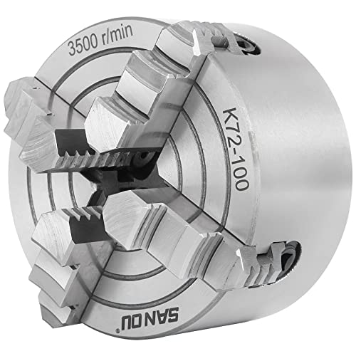 Mophorn K72-100 Lathe Chuck 4 Inch 4-Jaw,Lathe Chuck Independent Reversible Jaw,Metal Lathe Chuck Turning Machine Accessories,For Lathes Machine #TOP7