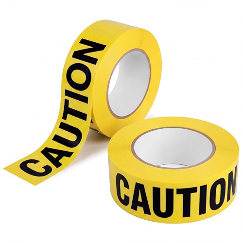GroTheory Caution Tape 2 Pack, 3' x1000ft Safty Tape Yellow Caution Tape Roll, Halloween Decorations Construction Tape for Danger/Hazard Areas/Crime Scene Halloween Party Decorations