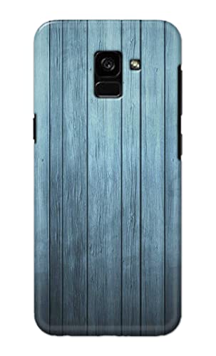 Image of Printed Hard Back Cover Case for Samsung Galaxy A5 2018 | Samsung Galaxy A8 2018 Back Cover (Wooden Blue) -1302