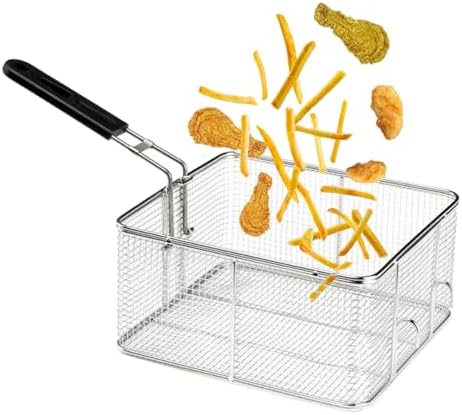 Zifizo フライヤー 網かご フライバスケット ポテトフライヤー ポテト ざる 揚げ物用 ステンレス 業務用 揚げ物 油こし ハ