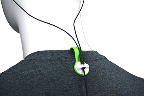 SPRK - Bud Buttons - Magnetic Headphone & Earbud Cord Organizer - Sure Stay Clip Great for Musicians, Runners & Outdoor Fitness (Green/White)