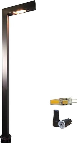 Miniatura 1 de COLOER Luces de latón de bajo voltaje para acera, acabado de bronce, 1 paquete sin bombilla, 12-15V ACDC luces de jardín eléctricas para exteriores,