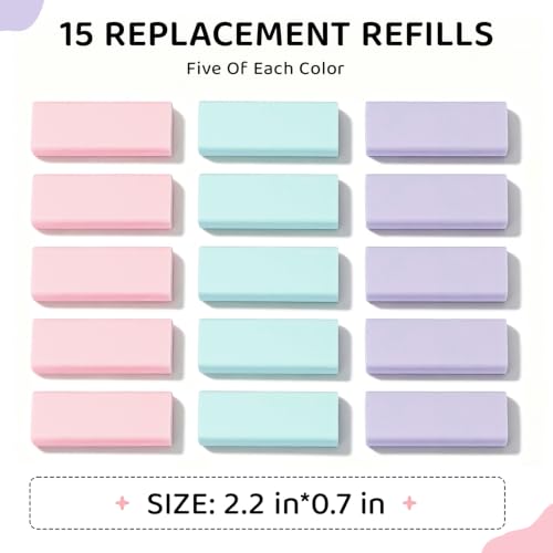 Image of M&G 15 Pack Pencil Erasers, Erasers Bulk, Soft Rubber Refills, Mixed Colors