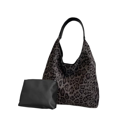 Bolso Tote de Leopardo en Gamuza para Mujer miniatura 1