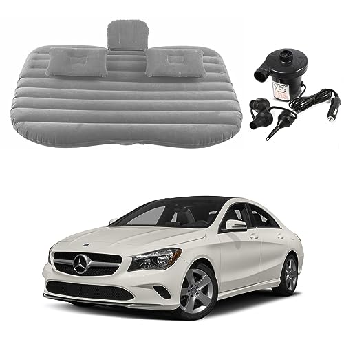 Image of Oshotto Multifunctional Car Travel Bed Mattress with Two Air Pillows, Car Air Pump Compatible with Mercedes CLA (Grey)