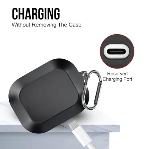 Image of Silicone Case Cover Compatible for Realme Buds Air 8 with Hygiene Kit (Black)