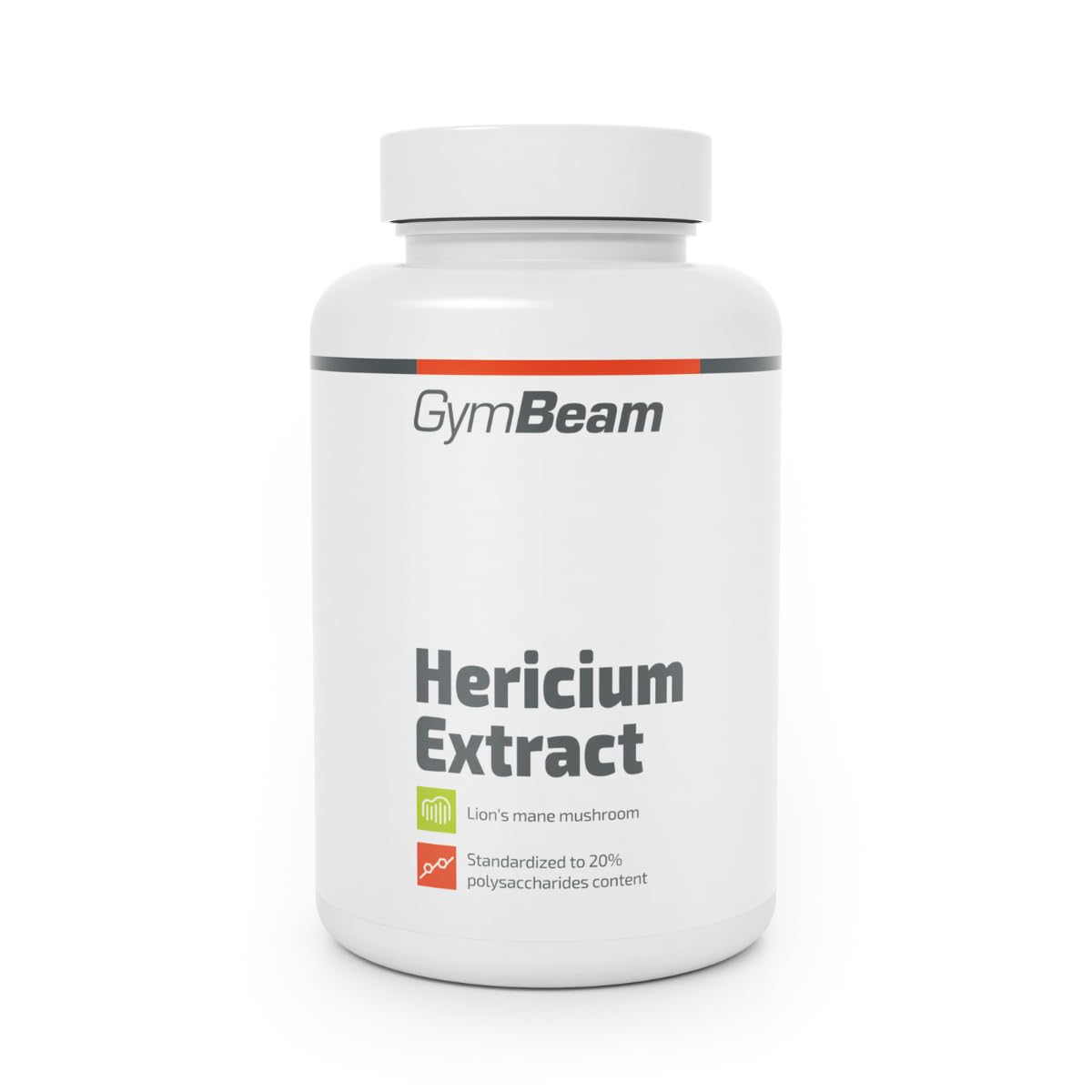GymBeam Estratto di Hericium (Criniera di Leone), Fungo di Criniera, Hericium Erinaceus, Lions Mane, Nootropico per Memoria e Concentrazione, 20% Polisaccaridi, Capsule Vegane