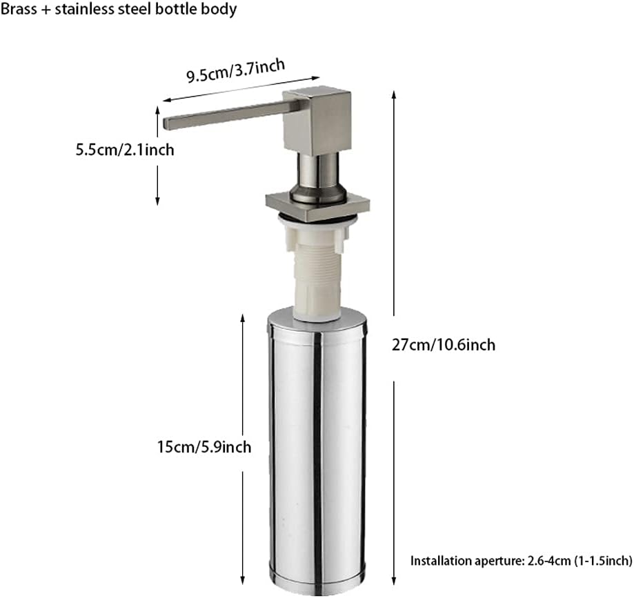 Soap Dispenser,Dish Soap Dispenser for Kitchen,Dispenser Stainless Steel, Built in Pump Kitchen Sink Dish Soap Dispenser Soap dispensers