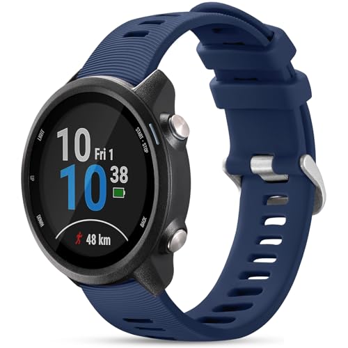 GEAK Compatible with Garmin Forerunner 245 Watch Band Forerunner 55 Band, 20mm Soft Silicone Strap Compatible with Vivoactive 6/5 Venu/Venu SQ Forerunner 645/245 Music/for Galaxy Watch 7/6/5/4