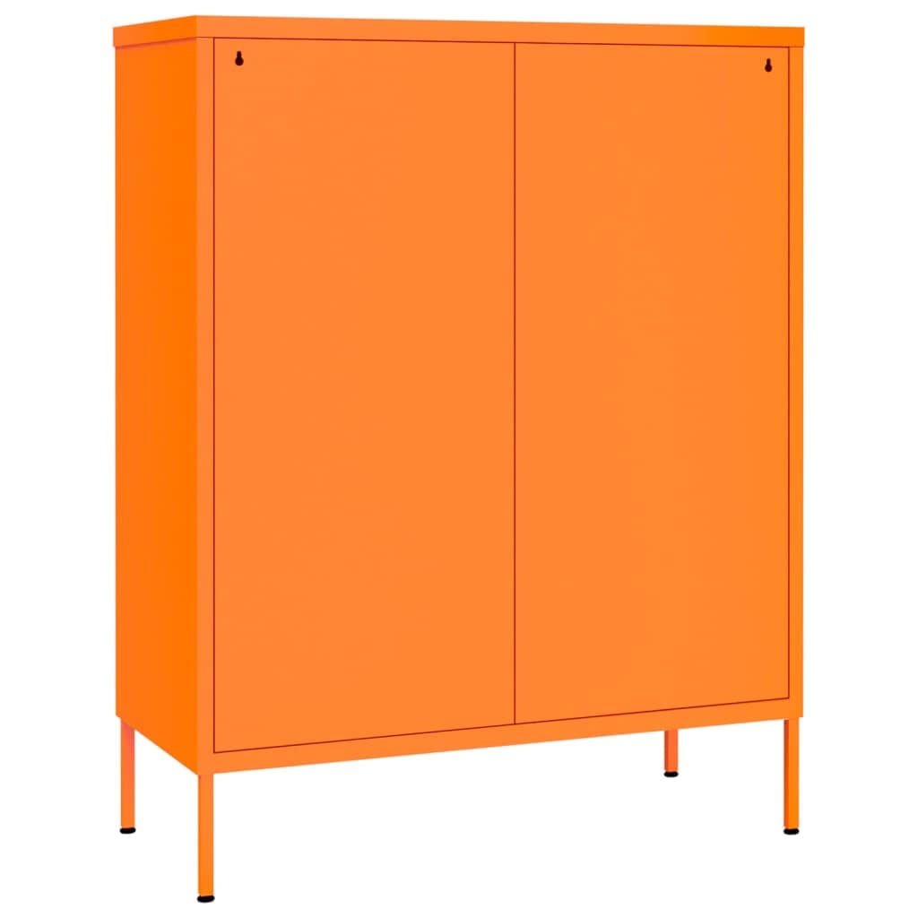 Tomostar Armoire de Rangement en Métal, Armoire de Bureau Métallique Meuble de Rangement Orange 80x35x101,5 cm Acier