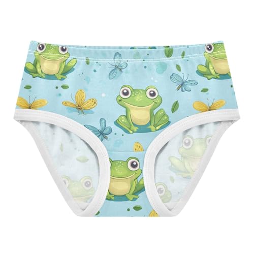 Wusikd Frogs Dragonflies Girls' Underwear Cotton Cartoon Girls Briefs Soft Toddler Underwear 2T