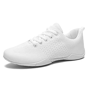 HWJHMX Cheer Shoes Girls Womens White Dance Shoes Youth Cheerleading Fashion Sports Shoes Training Athletic Shoes Flats