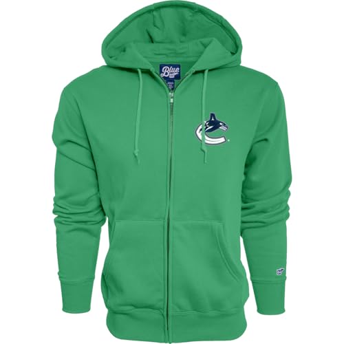 Blue 84 Vancouver Canucks NHL Officially Licensed Full Zip Hooded Sweatshirt Icon Secondary Color, XX-Large