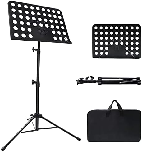 Sheet Music Stand, 1/2/3 Pack Adjustable Music Stand with Carrying Bag, Professional Music Book Holder Music Sheet Clip Holder for Guitar, Ukulele, Violin Players(1 Pack)