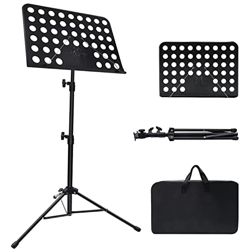 Mdvora 1/2/3 Pack Sheet Music Stand, with Carrying Bag
