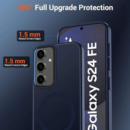 Image of SIZUKA Samsung S24 FE Magsafe Hard Back Case | Matte Design & 360 Protection | Military-Grade Samsung S24 FE Cover | Strong Magnet Back - Blue