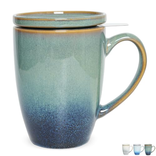 Bosmarlin Ceramic Tea Cup With Infuser And Lid