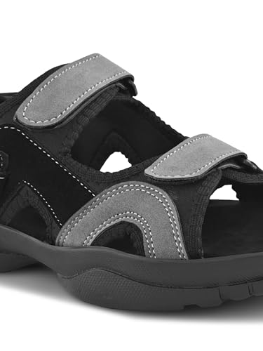 Image of Prolific Men's Casual Outdoor Sandals | Lightweight Comfort Sandals with Cushioned Sole | Durable Anti-Skid Velcro Strap Floaters for Men | Outdoor & Dailywear
