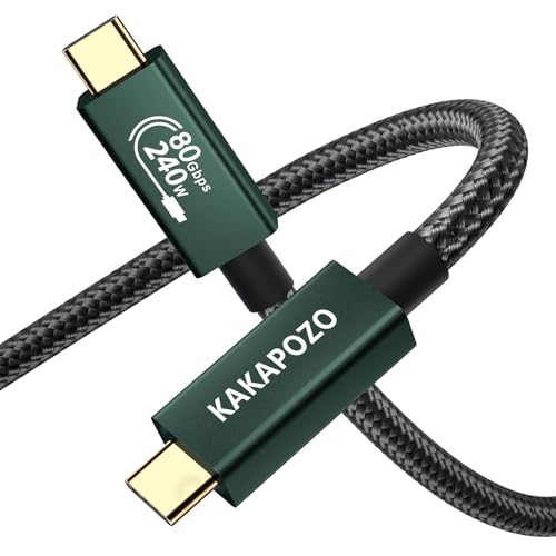 KAKAPOZO USB 4 Cable for Thunderbolt 5 Cable 6.6ft 120Gbps Dynamic Data Transfer 240W Fast Charging 16K/Dual 8K/4K Video Display for Monitor Compatible with MacBook iPhone 17/16 eGPU SSD & Dock