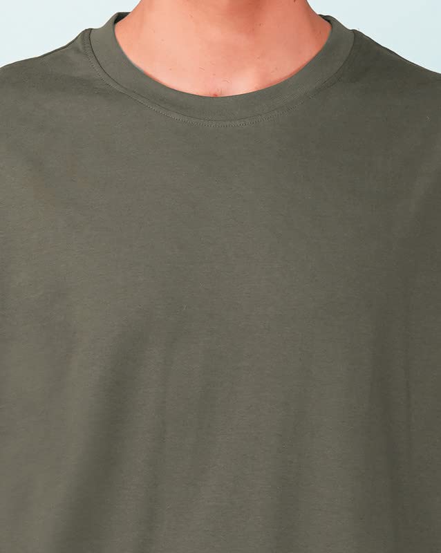 Image of Nusyl Men Solid Oversized t-Shirt - NUMCOTSH0001