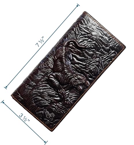 Portefeuille long homme cuir véritable vintage le cadeau idéal rétro