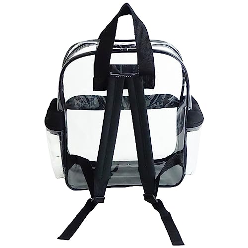 Transparent Clear Unisex Travel Security Multi-purpose Bookbag/Backpack (15" CBP3121 - Clear/Black)3