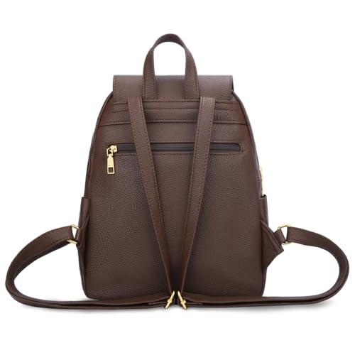 Image of KKXIU Quilted Trendy Leather Backpack Purse for Women and Ladies Shoulder Travel Daypacks Bags (Coffee)