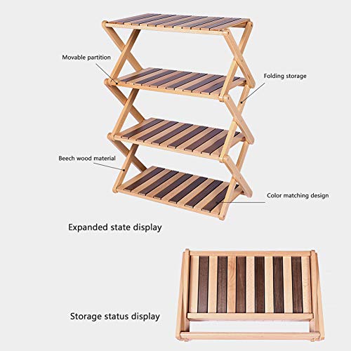 Grille de rangement en bois massif camping : rack portable multi-usage - 5
