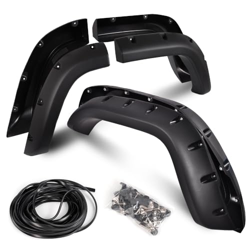 ALLGOOD Fender Flares Compatible with Jeep Cherokee XJ(4DR) Sport Utility 1984-2001 (Not fit Models with Side Skirts(Ground Kits) and Body Modifications) Textured Wheel Cover Accessories