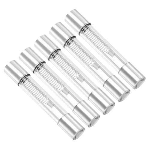 QUARKZMAN Fusible de Microondas de 0.75A 5Kv x 5Pcs Tubo de Vidrio de Fusible Protección Universal Reemplazo para Horno de Microondas, [Tono Plateado]