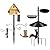 92 Inch Bird House Pole, Heavy Duty Stand Bird Feeding Station, Adjustable Bird Feeder Pole with Squirrel Proof Baffle, 4 Hooks & Bird Bath and Tray for Garden, Outdoor (Birdhouse Not Included)