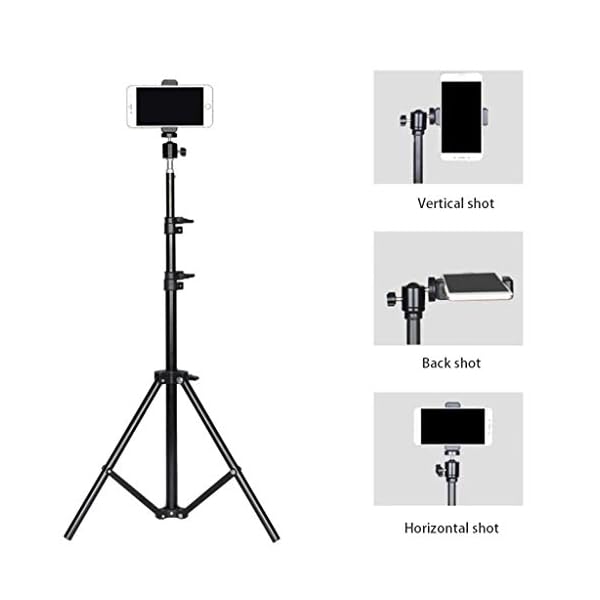 QIAOLI Videokamera-Stativ, Handy-Stativ, ausziehbares Selfie-Stick, Stativ mit Handy-Halterung und Tragetasche für… – Bild 4
