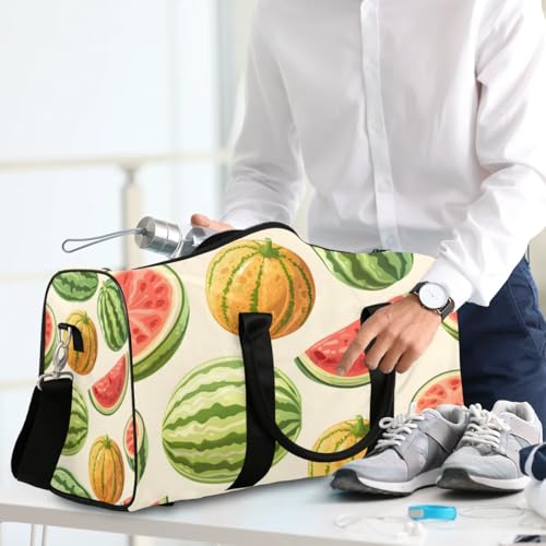 Travel Duffle Bag Watermelon Pumpkin Gym Bags for Men Women Travel Duffel Bags with Adjustable Shoulder Strap Carry On Weekender Bag4