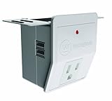 Westinghouse T91001 Outlet Valet Portable Charging Station with 1 Grounded Outlet & 2 USB Ports, White