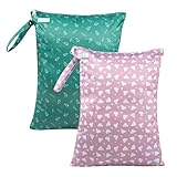 wegreeco Wet Dry Bag for Baby Swimsuit, Small Wet Dry Bag for Clothes Diaper and Breast Pump Parts, Large Baby bag for Travel,Gym Clothes,Beach,Pool,Extra Clothes (White Clouds)